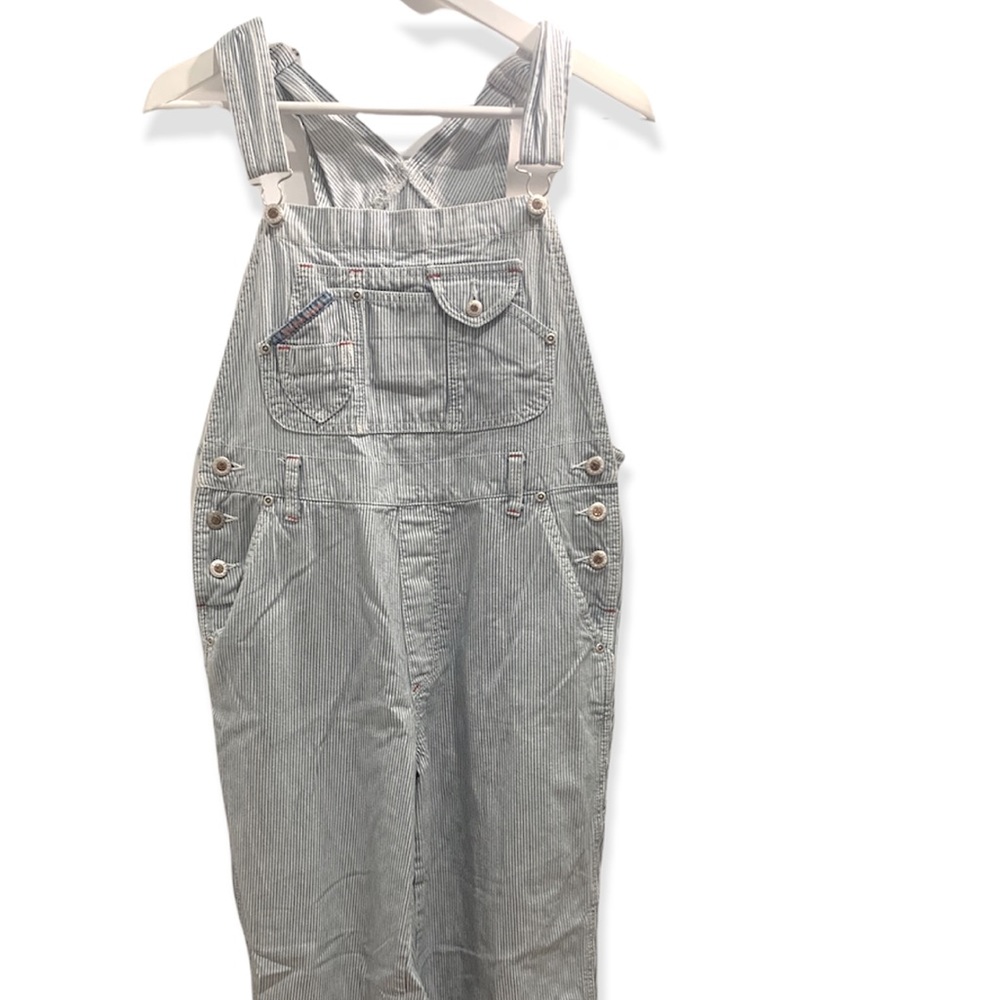 Vintage blue white pin stripe overalls